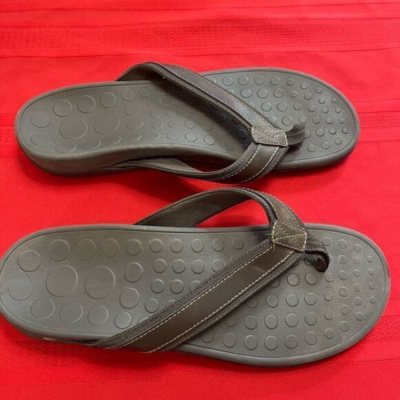 Vionic Men’s Brown Flip Flops Sandals Size 14 - Picture 3 of 8